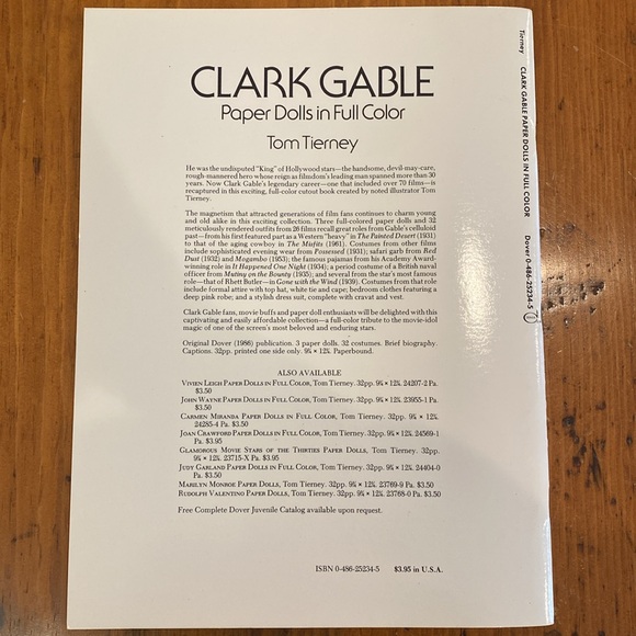 Vintage Clark Gable paper doll book Gone With the Wind Tom Tierney - Picture 2 of 12